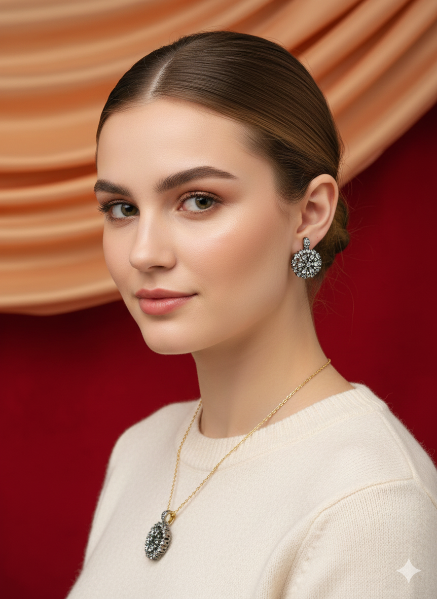 Diamond cut zircon set