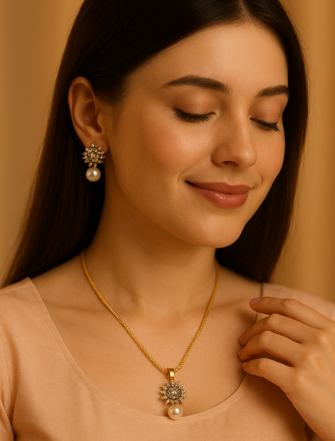 Goldplated Zircon set