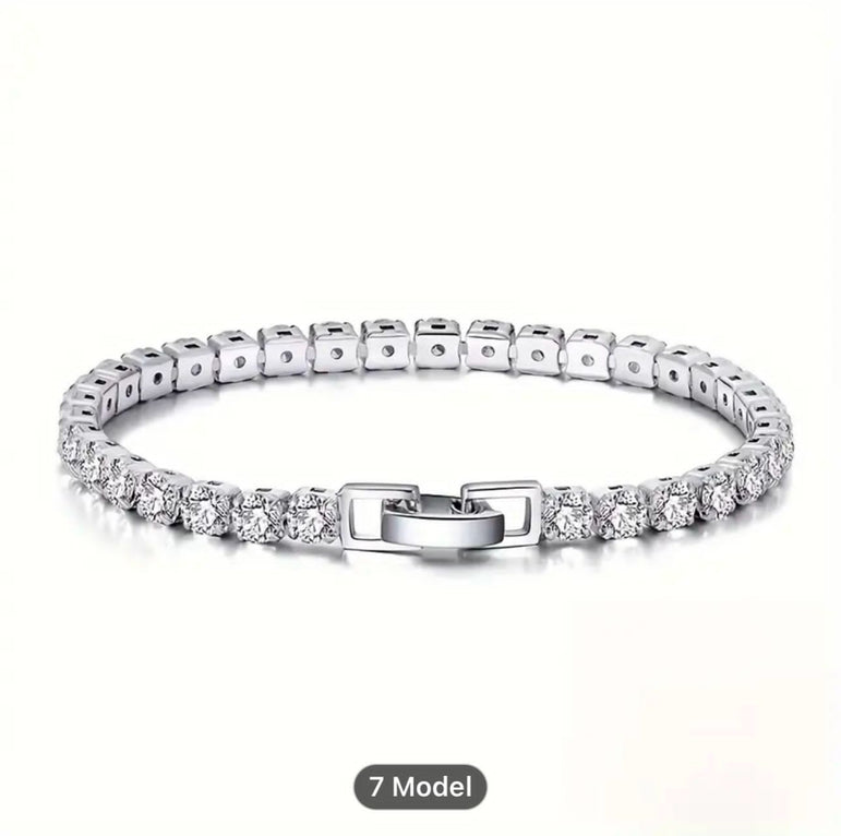 Rhodium Plated Zircon Bracelet