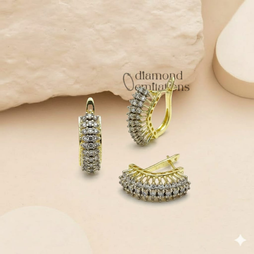 Diamond cut zircon set