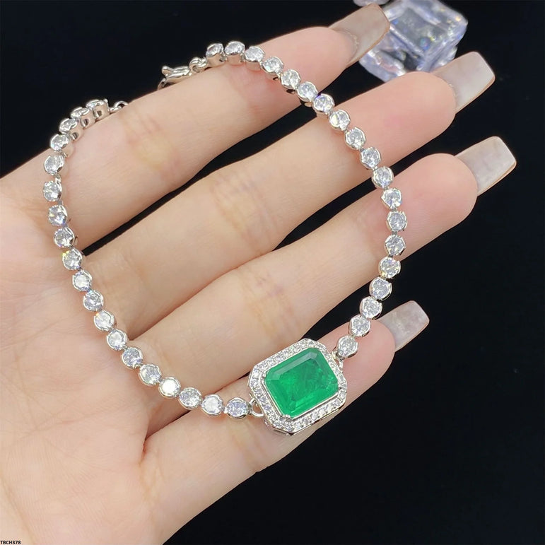 Rhodium-Plated Zircon Bracelete