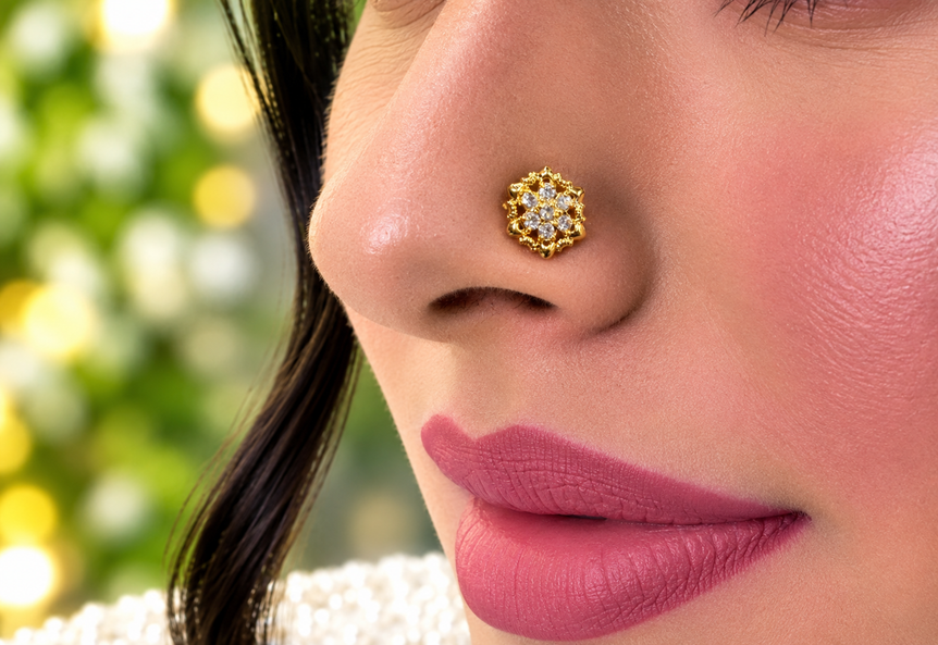 18 karat gold plated imported nosepin