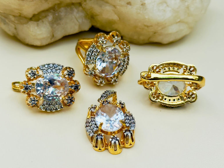 18 KARAT GOLD PLATED WITH REAL ZIRCONS