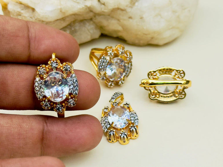 18 KARAT GOLD PLATED WITH REAL ZIRCONS