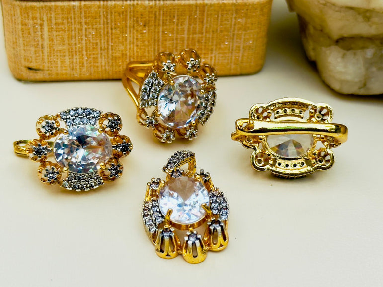 18 KARAT GOLD PLATED WITH REAL ZIRCONS