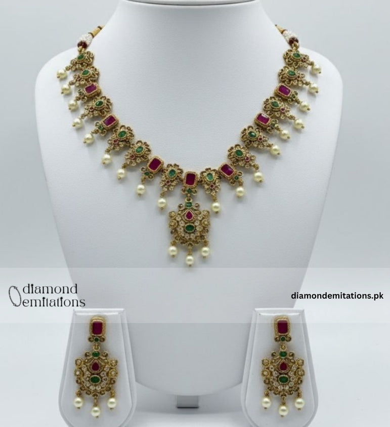 Goldplated South Indian Kundan Set