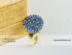 Gold plated studded stone ring