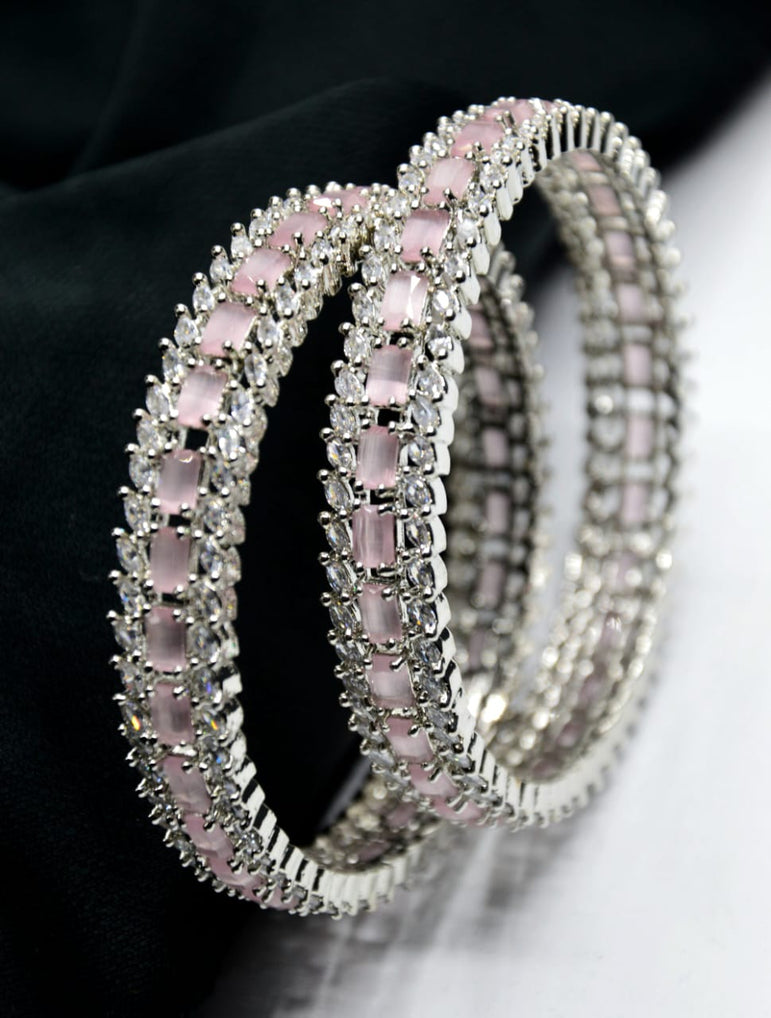 Rhodium plated bangles