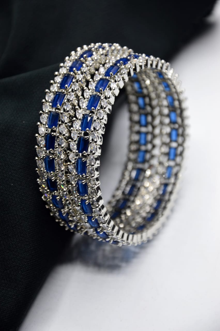 Rhodium plated bangles