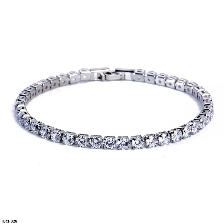 Rhodium-Plated Zircon Bracelete