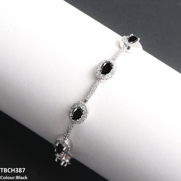 Rhodium-Plated Zircon Bracelete