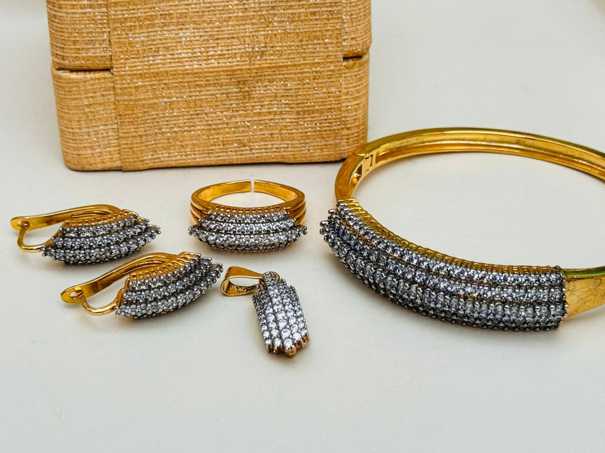 18 KARAT GOLD PLATED WITH REAL ZIRCONS