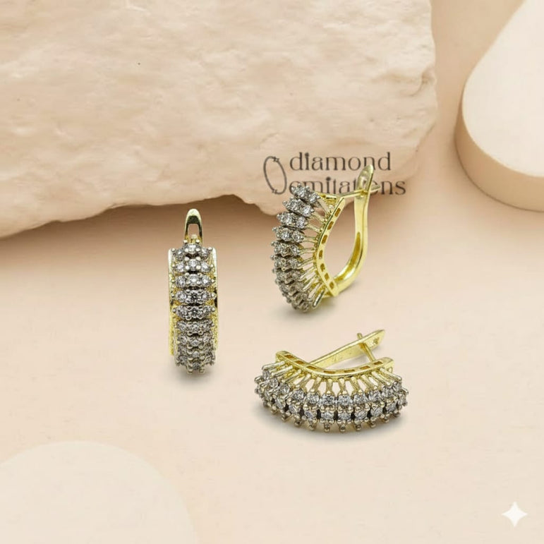 Diamond cut zircon set