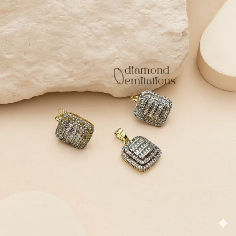 Diamond cut zircon set