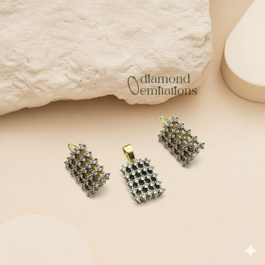 Diamond cut zircon set