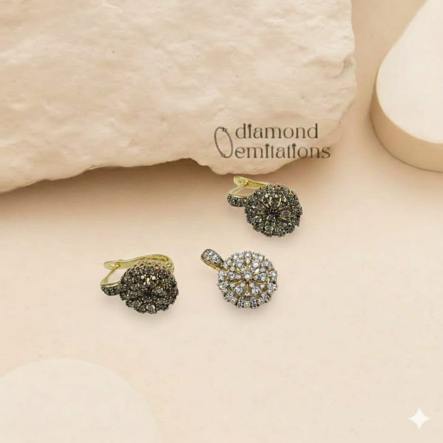 Diamond cut zircon set