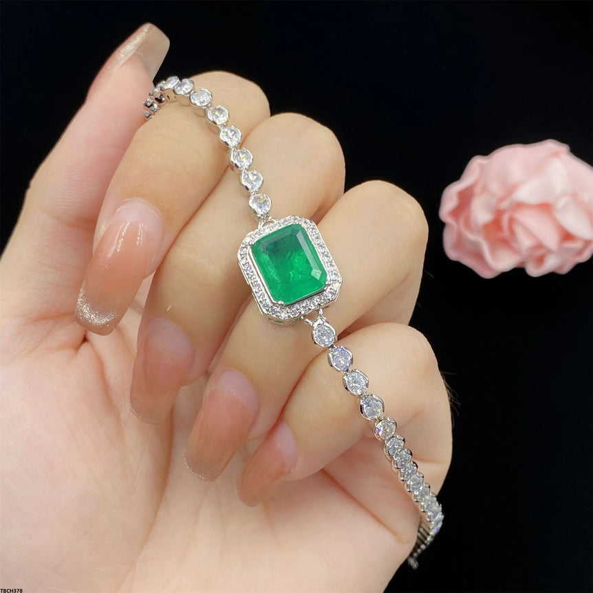 Rhodium-Plated Zircon Bracelete