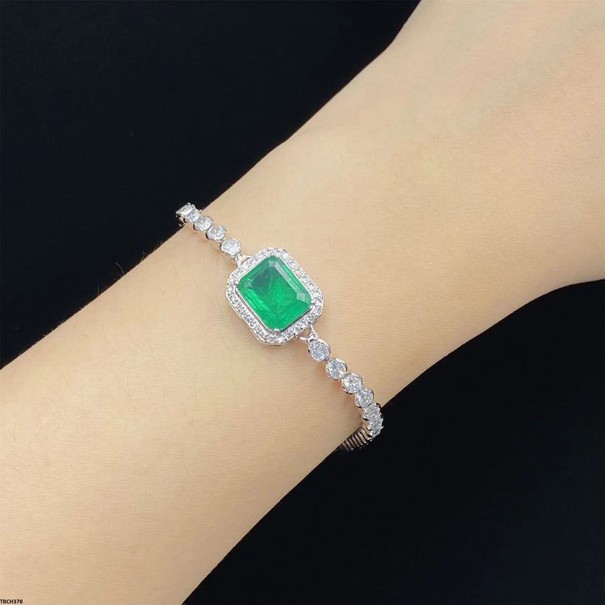 Rhodium-Plated Zircon Bracelete