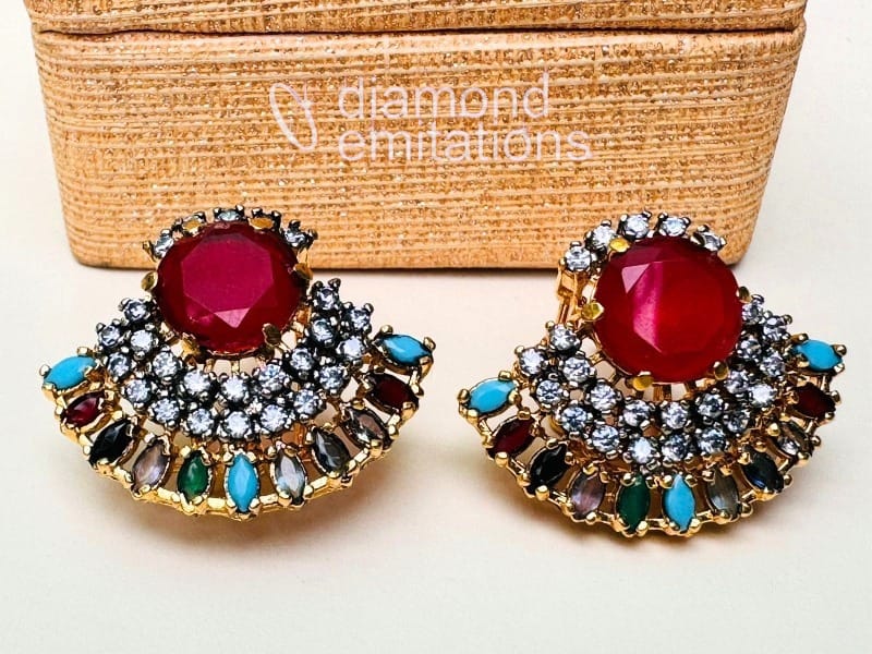 gold plated designer earrings