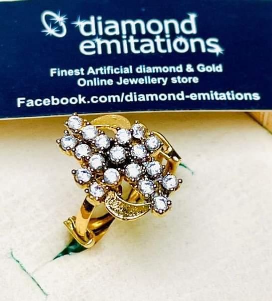 Gold plated diamond cut ring