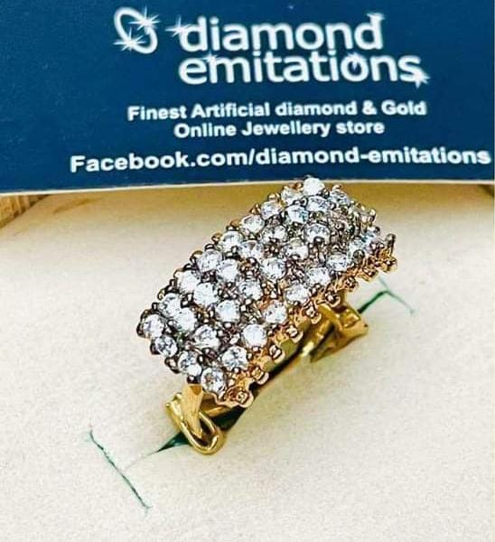 Gold plated diamond cut ring