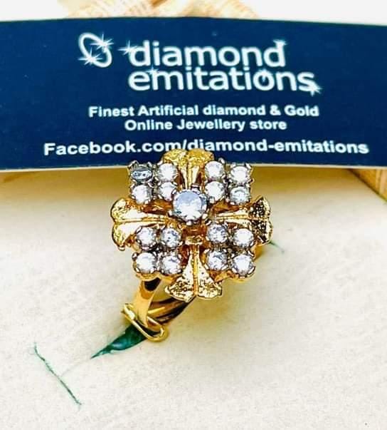 Gold plated diamond cut ring