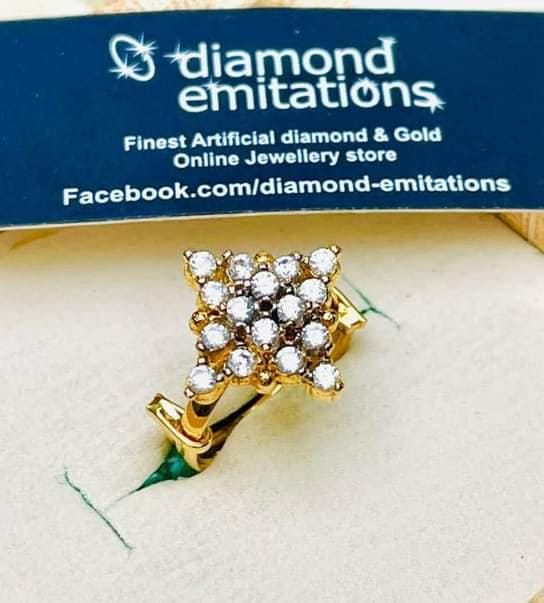 Gold plated diamond cut ring