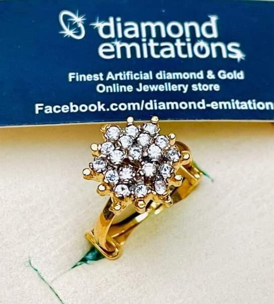 Gold plated diamond cut ring