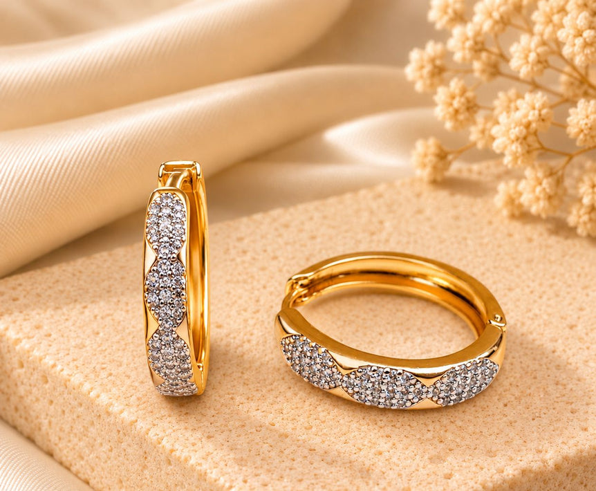 24k Goldplated Imported Branded Earhoops