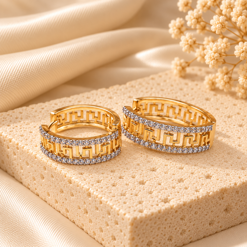 24k Goldplated Imported Branded Earhoops