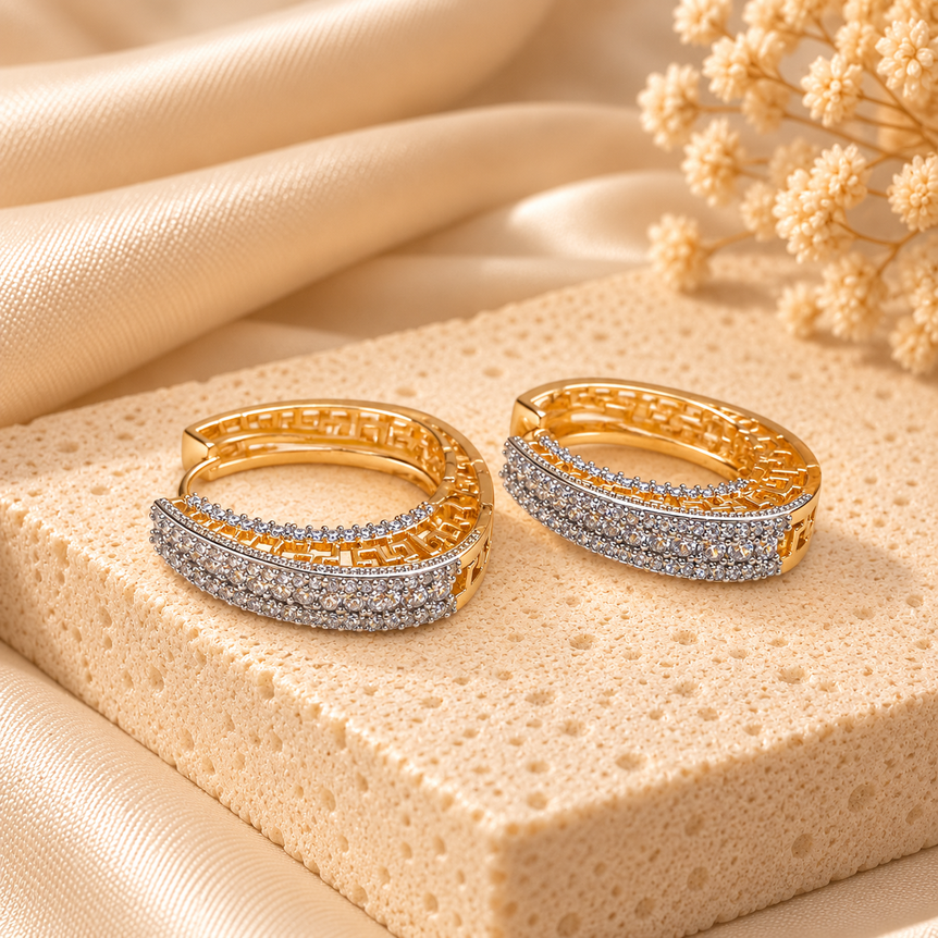 24k Goldplated Imported Branded Earhoops