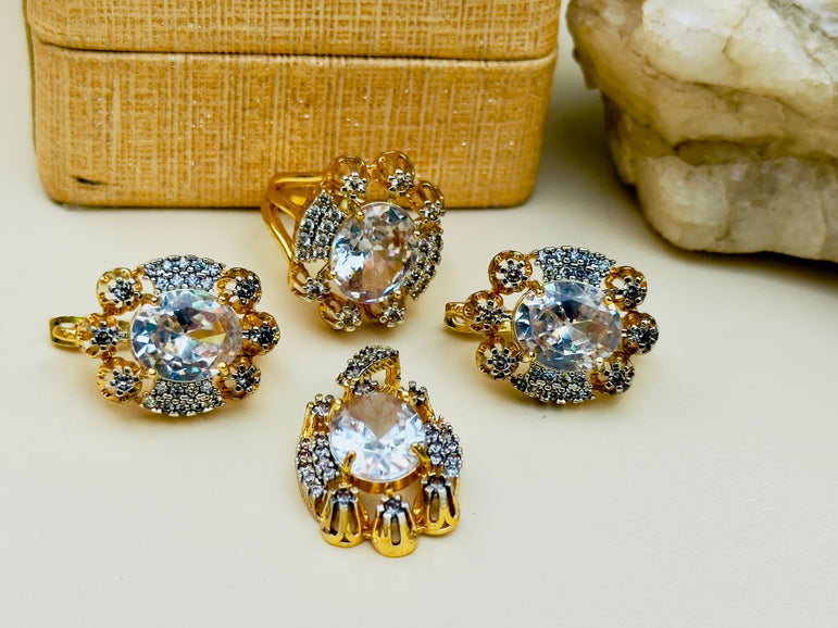 18 KARAT GOLD PLATED WITH REAL ZIRCONS