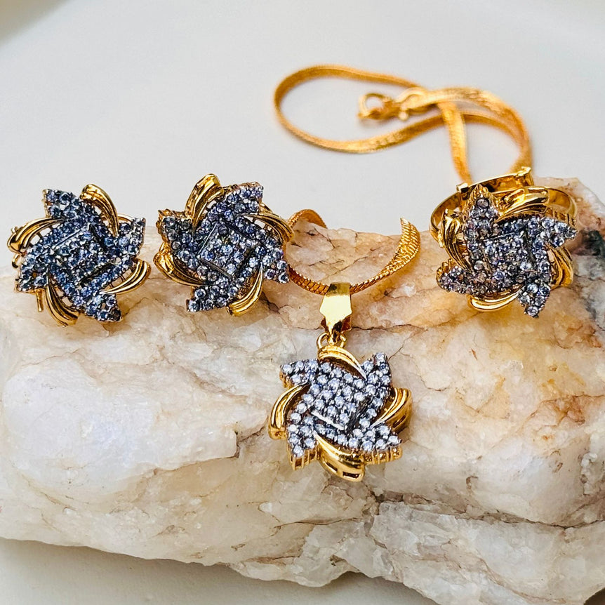 Goldplated Zircon set