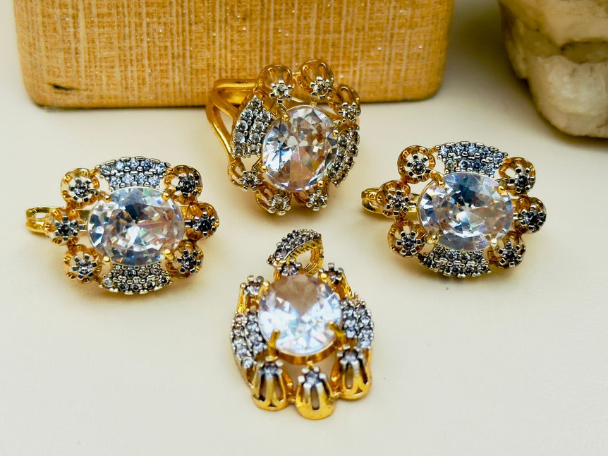 18 KARAT GOLD PLATED WITH REAL ZIRCONS