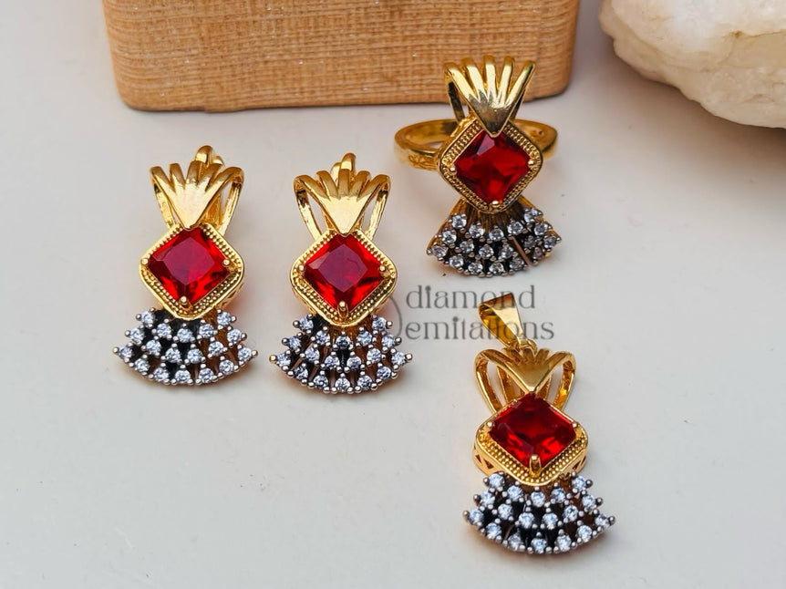 18 KARAT GOLD PLATED WITH REAL ZIRCONS