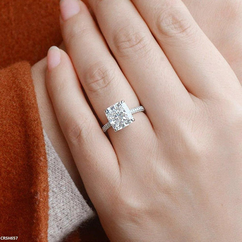 Rhodium Plated Branded ring
