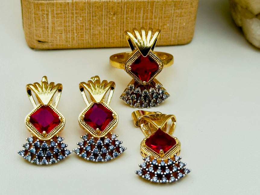 18 KARAT GOLD PLATED WITH REAL ZIRCONS