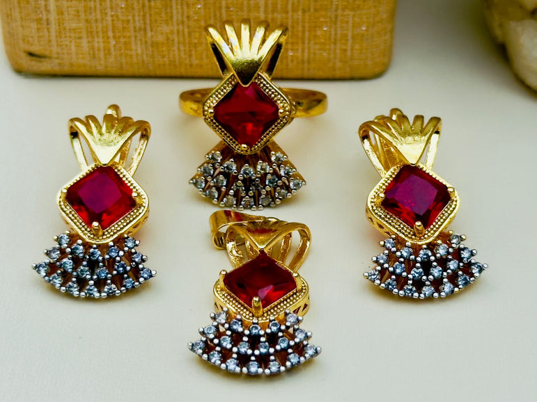 18 KARAT GOLD PLATED WITH REAL ZIRCONS