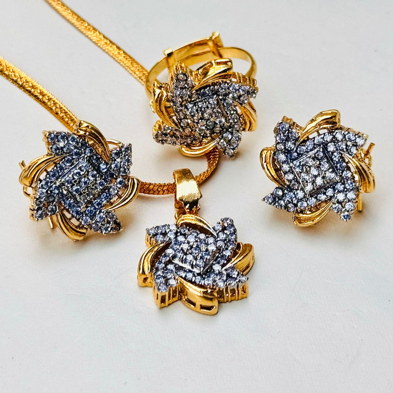 Goldplated Zircon set