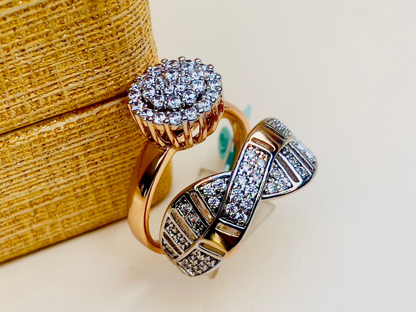 24k gold plated imported ring – Diamond Emitations