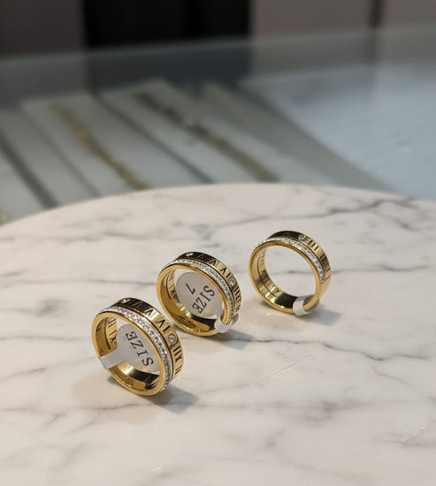Gold plated imported ring – Diamond Emitations