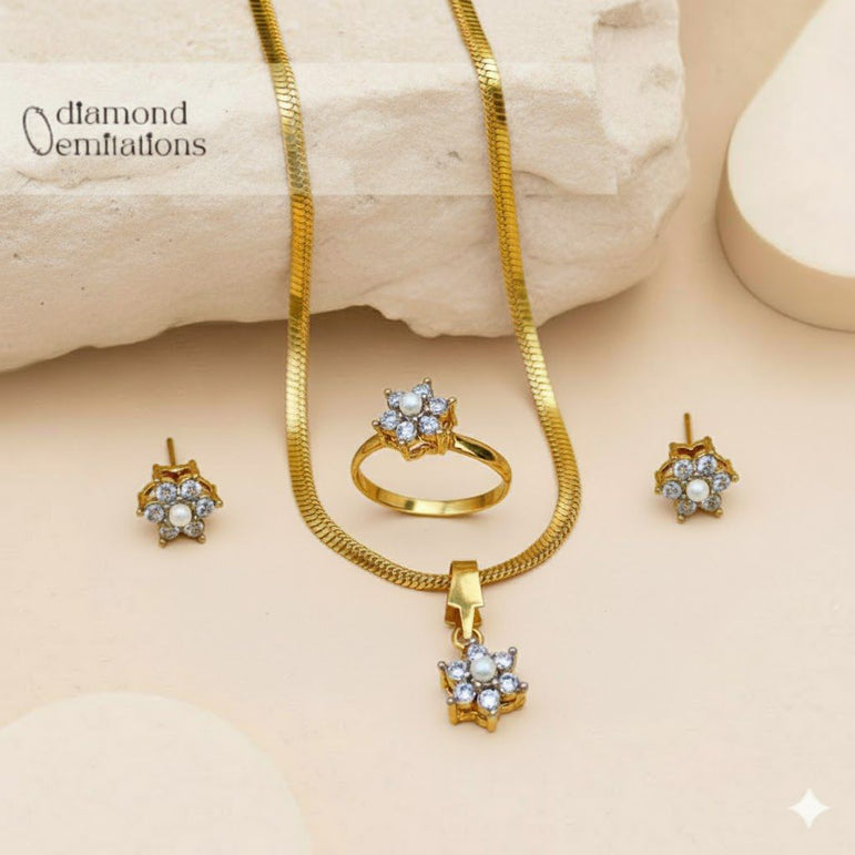 22k Gold Plated Pendant Set