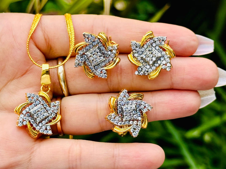 Goldplated Zircon set